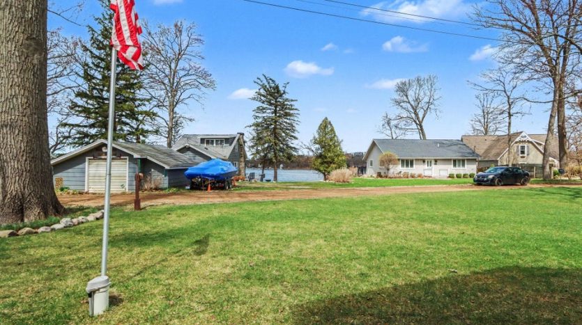home on quiet dead end street with lake views