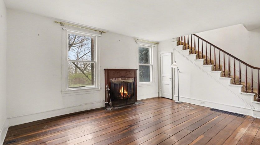 country home on acreage with barns